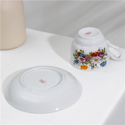 УЦЕНКА Сервиз чайный «Букет цветов», 14 предметов (отсутствует сахарница)