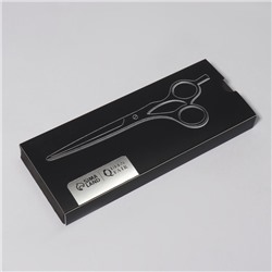 Ножницы парикмахерские с упором Premium, лезвие — 6.5 см, серебристые, синие