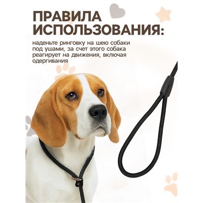 Ринговка для собак, 130×1 см, чёрная