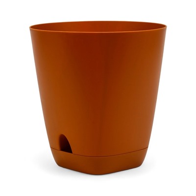 Горшок для цветов «Гранд», 4 л, d=19 см, h=20 см, пластиковый, с прикорневым поливом, коричневый