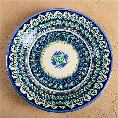 Ляган узбекский Риштанская Керамика «Узоры», d=27 см, разноцветный