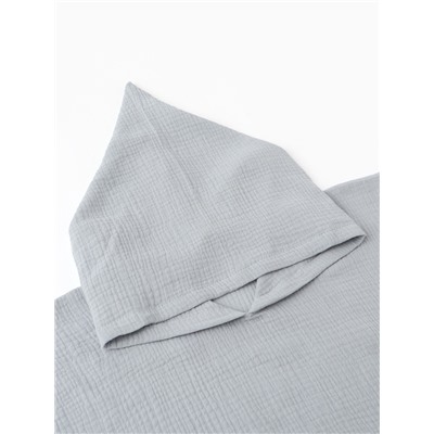 Пончо муслиновое детское LoveLife, 56×70 см, хлопок 100%, серо-голубое