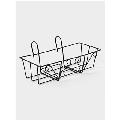 Подставка для цветов балконная Доляна «Ренессанс» 45.5×20×12 см, чёрная