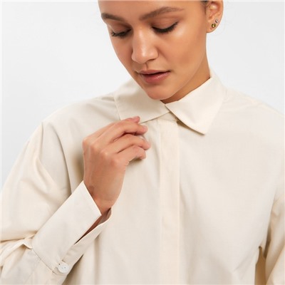 Рубашка женская с рукавами фонариками MINAKU: Casual Collection, размер 48, цвет молочный