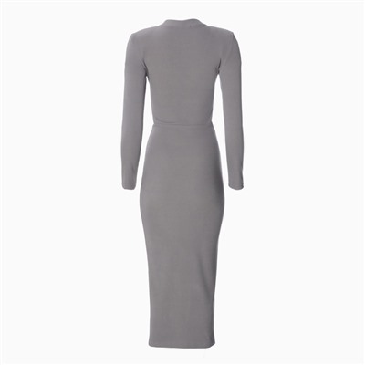 Платье с разрезами на талии миди женское MIST, размер 48, серое