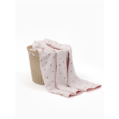 Покрывало Крошка Я «Спелая вишенка» 100×130 см, муслин, 4 слоя, хлопок 100%