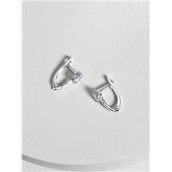 Серьги из серебра с фианитами родированные 925 пробы С-7299р200
