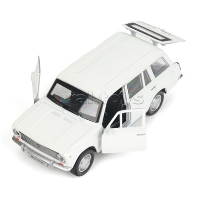 Машина металл Ваз-2102 12 см, (двери, багаж, белый) инер.