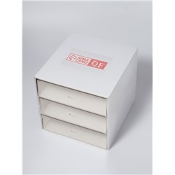 Органайзер для хранения BASIC, многоуровневый, 3 секции, 15.4×14.6×16.7 см, белый, прозрачный