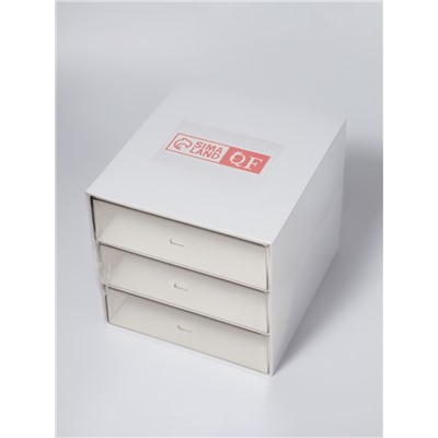 Органайзер для хранения BASIC, многоуровневый, 3 секции, 15.4×14.6×16.7 см, белый, прозрачный
