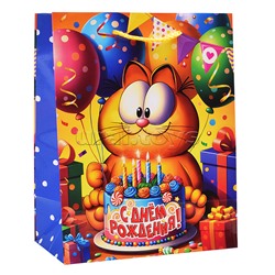Пакет подарочный глянцевый  "Рыжий Кот" M