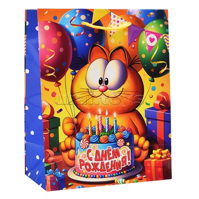 Пакет подарочный глянцевый  "Рыжий Кот" M