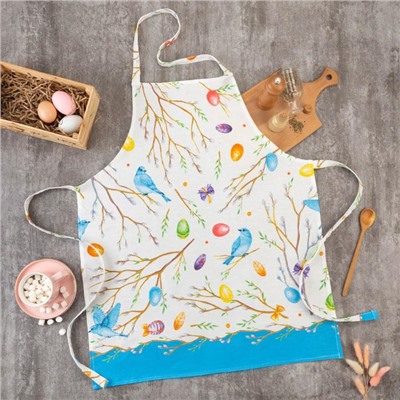 Фартук «Доляна» Happy Easter, белый, 60×70 см