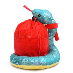 Мягкая игрушка "Змея" с мешком для подарка, 17см