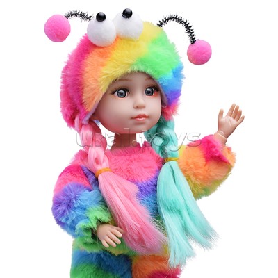 Кукла "Рита" в костюме радужного монтрика, в коробке