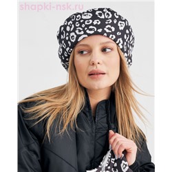 Ирэн плащевка леопард Берет женский (56-57)