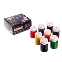 Краска по ткани (шелку), набор 9 цветов × 50 мл, ЗХК Decola «Батик» акриловая на водной основе, (4441449)