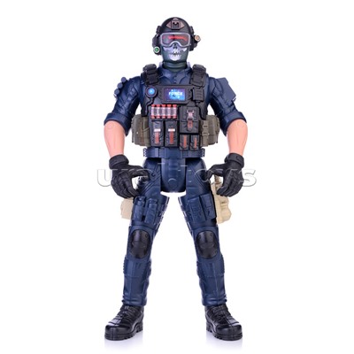 Солдат 31 см с оружием "Настоящий боец" BOX 40,5x15x6,5см, спецназовец в маске и очках