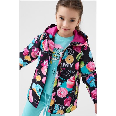 Куртка текстильная с полиуретановым покрытием для девочек (ветровка) PLAYTODAY, 1240322
