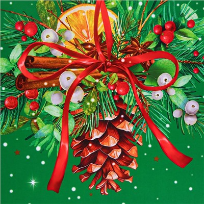 Пакет подарочный новогодний ламинированный «Шишка», 33×42.5×10 см