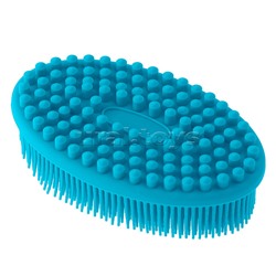 Губка для тела силиконовая овал, голубая