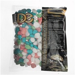 Грунт для аквариума DECOR DE «Галька цветная», фр. 8-12 мм, салатовый/белый/бирюзовый/розовый, 800 г