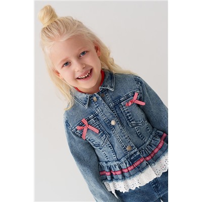 Куртка текстильная джинсовая для девочек PLAYTODAY, 1240248