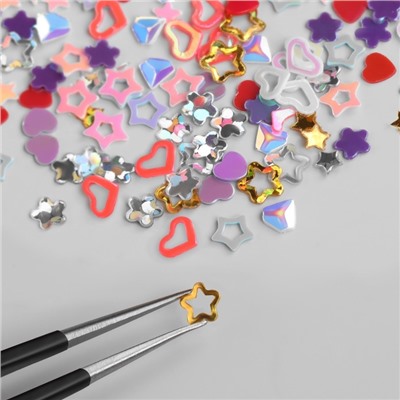 Пайетки для декора «Ассорти», 12 ячеек, разноцветные