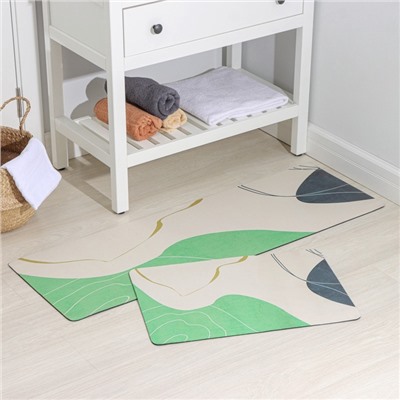 Коврики для дома SAVANNA «Минт», 2 шт., 40×120 см, 40×60 см