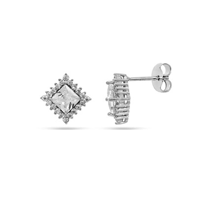 Серьги из серебра куб.циркон., ТЦ-15