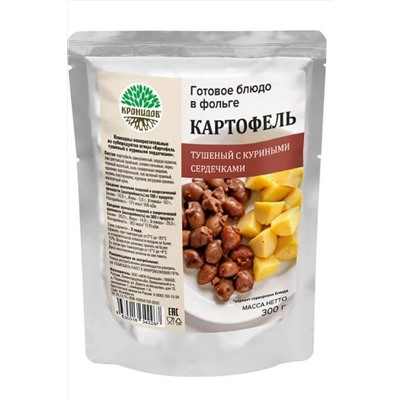 Картофель с тушеными куриными сердечками 300г ЭКОПРОДУКТЫ, 1190802