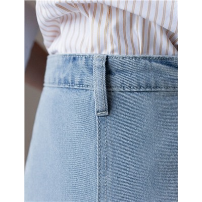 Юбка на запАх из эластичного денима