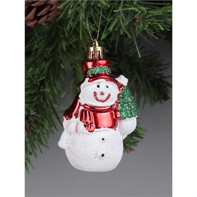 Новогоднее украшение Снеговик 4 штуки 9х5 см / WF-171 /уп 225/