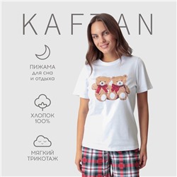 Пижама новогодняя женская (футболка, шорты) KAFTAN Christmas time, размер 48-50