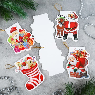 Открытка новогодняя набор 128 штук Новый год / DE-134 /уп 30/