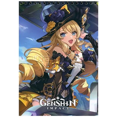 Геншин. Творческий блокнот cо стикерами A5. Игривая Навия.