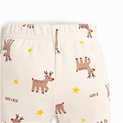 Костюм детский (джемпер, брюки) «Крошка Я» Merry Xmas, рост 80-86 см, бежевый