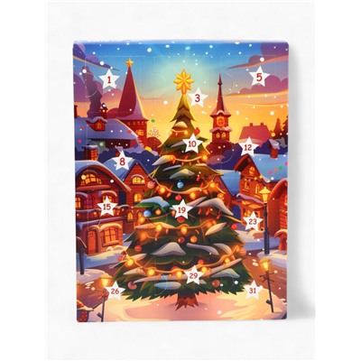 Адвент календарь с мёдом «С Новым Годом», облепиха, кедровые орешки, малина, цитрус, клубника (12 шт. × 30 г)