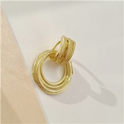 Комплект ювелирной бижутерии в геометрическом стиле Итальянское золото (покрытие желтое 14к), серьги, кулон и кольцо 18 р, покрытие позолота, арт.213.057-18