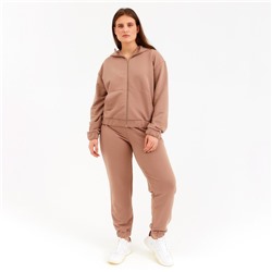 Костюм женский (толстовка, брюки) MINAKU: Casual Collection, бежевый, размер 50