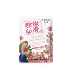 Natural Extract Bioaqua Маска для лица тканевая с козьим молоком и экстрактом розы