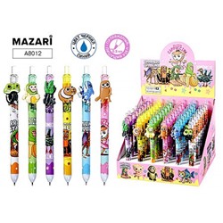 Ручка гелевая автоматическая 0.5 "ИТАЛ.МЕМ" синяя ассорти A8012 Mazari