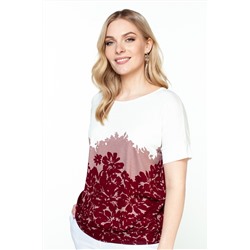 Туника  3173/04/Бордовый, бежевый