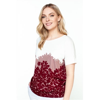 Туника  3173/04/Бордовый, бежевый