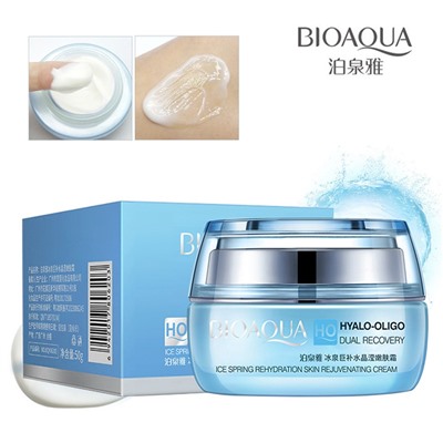 Гиалуроновый крем с молекулами Hualo-Oligo двойное увлажнение Bioaqua, 50 гр.