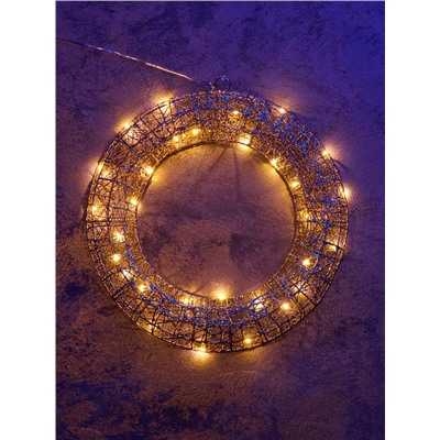 Фигура световая «Венок», 40×40×5 см, 30 LED, батарейки ААх3 (не в компл.), свечение тёплое белое
