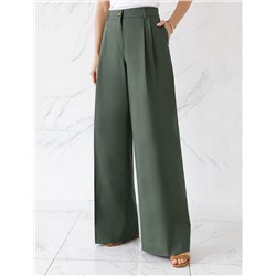 Брюки-палаццо из хлопка с защипами