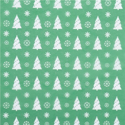Бумага упаковочная новогодняя тишью «Лес»,50×66 см