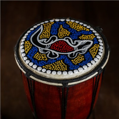 Сувенирный музыкальный инструмент «Барабан Джембе цветочный узор», 11×11×20 см, МИКС
