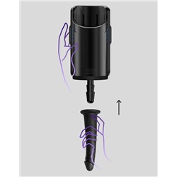 Черный полый фаллоимитатор для KIIROO Keon - 19,1 см.